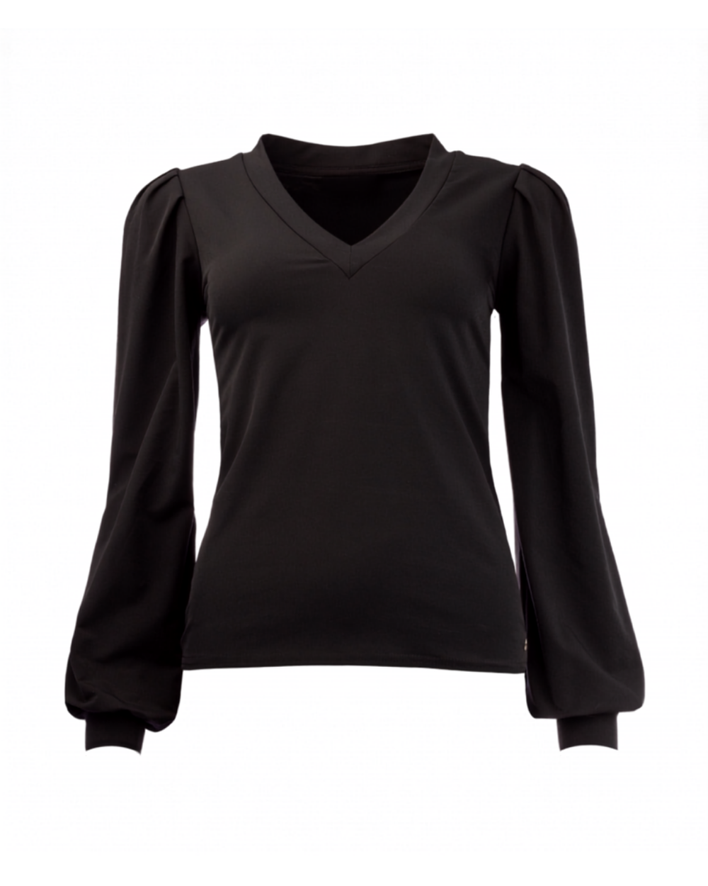 V-hals top met ballonmouw